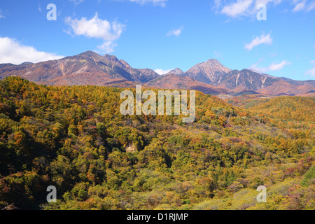 Mt. Yatsugatake de couleurs d'automne, Yamanashi, Japon Banque D'Images