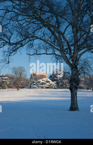 Wollaton Hall, Nottingham dans la neige Banque D'Images