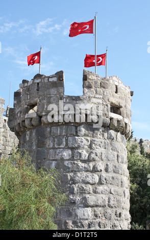 Dans la tour Château de St Peter à Bodrum, Turquie. Banque D'Images