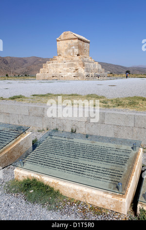 Tombe de Cyrus le Grand, Pasargades, Iran Banque D'Images