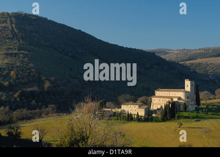 S. Antimo Cathédrale, Val d'Orcia, Toscane, Italie Banque D'Images