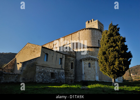 S. Antimo Cathédrale, Val d'Orcia, Toscane, Italie Banque D'Images