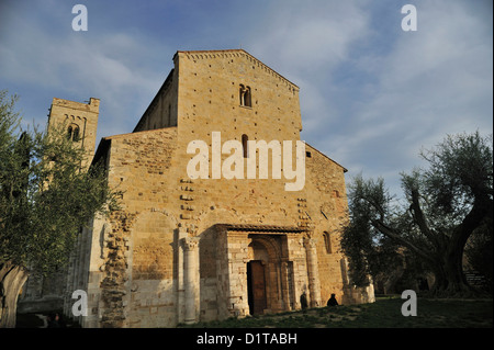 S. Antimo Cathédrale, Val d'Orcia, Toscane, Italie Banque D'Images