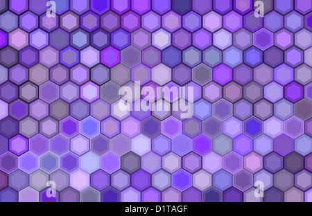 Rendu 3d abstrait toile hexagonale en couleurs pourpre Banque D'Images