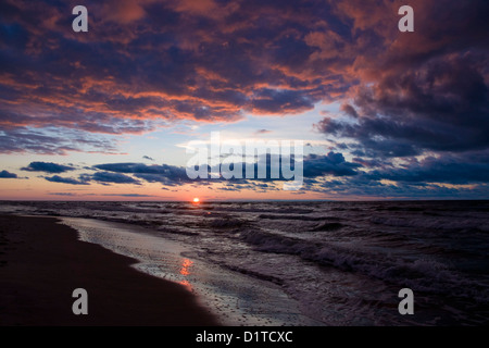Coucher de soleil sur la mer Baltique Banque D'Images