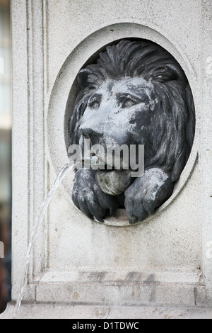 Lion fontaine sur la célèbre rue Graben, dans le centre de Vienne, en Autriche. Banque D'Images