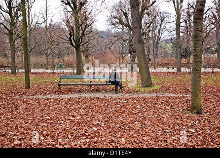 -Modèle en hiver- Parc de Schönbrunn, à Vienne (Autriche). Banque D'Images