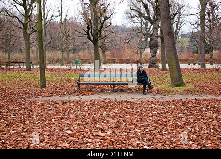 -Modèle en hiver- Parc de Schönbrunn, à Vienne (Autriche). Banque D'Images