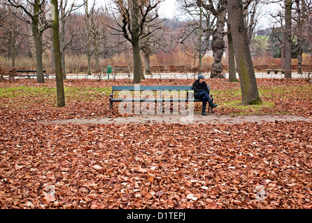 -Modèle en hiver- Parc de Schönbrunn, à Vienne (Autriche). Banque D'Images