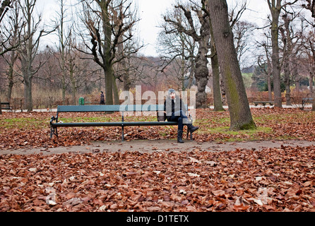 -Modèle en hiver- Parc de Schönbrunn, à Vienne (Autriche). Banque D'Images