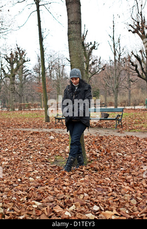 -Modèle en hiver- Parc de Schönbrunn, à Vienne (Autriche). Banque D'Images