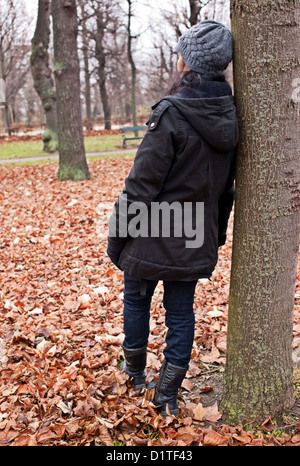 -Modèle en hiver- Parc de Schönbrunn, à Vienne (Autriche). Banque D'Images