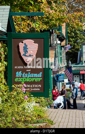 Bureau d'information, l'Acadia national park, Bar Harbor, Maine, USA Banque D'Images