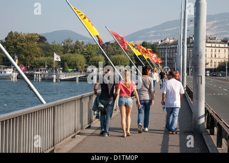 Pont du Mont Blanc, Genève, Suisse, Europe Banque D'Images