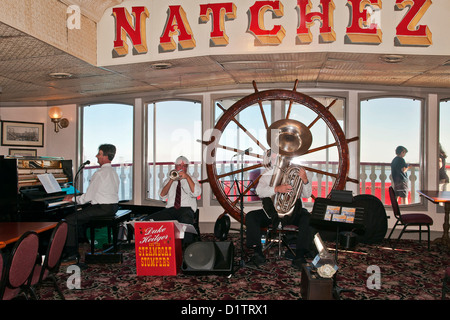 Dixieland jazz, steamboat Natchez croisière authentique, La Nouvelle-Orléans, Louisiane, USA, Amérique du Nord, Banque D'Images