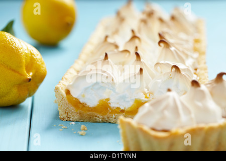 Close up de tarte citron meringuée Banque D'Images