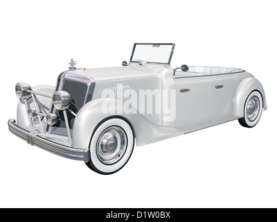 Illustration d'une voiture classique rétro pour tout mariage par correspondance Banque D'Images