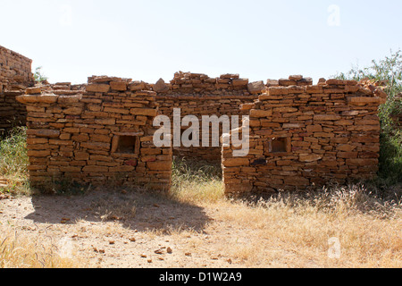 Ruines à Kuldhara Jaisalmer Rajasthan Inde Banque D'Images