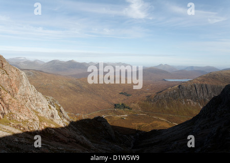 Voir l'ensemble vers le nord en direction de Glen Coe, le Ben Nevis Mamores et le Buachaille Etive Grey Corries de Mor Banque D'Images