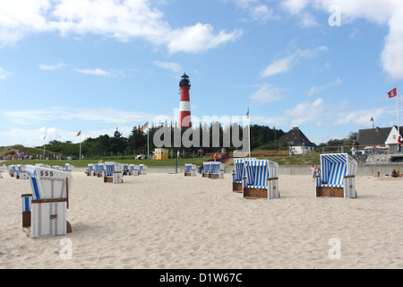 Phare à Hoernum , Sylt, Allemagne Banque D'Images