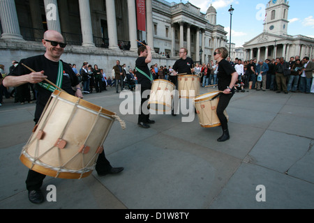 Batteurs sur Trafalgar Square Banque D'Images