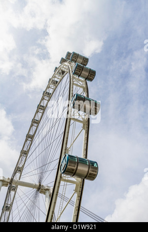 Singapore Flyer est la plus grande roue panoramique du monde. Banque D'Images