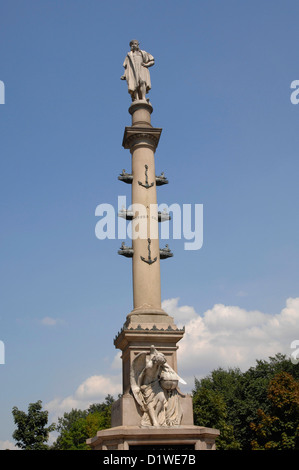 Statue de Christophe Colomb sur Columbus Circle, New York City, USA. Banque D'Images