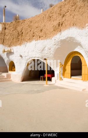 Hotel Sidi Driss à Matmata une vieille maison berbère utilisé dans deux films de Star Wars en Tunisie Banque D'Images