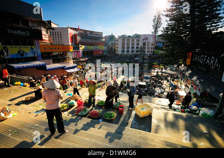 Dalat matin street market, Datlat Vietnam Banque D'Images