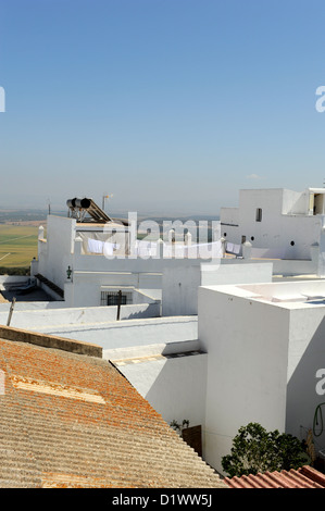 Vejer de la Frontera, l'un des villages blancs ou les villages blancs d'Andalousie, célèbre pour ses murs blanchis à la chaux, au sud de l'Espagne Banque D'Images