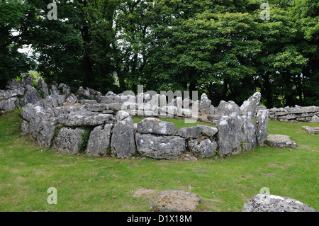 Din Lligwy huttes rondes et rectangulaires ancien Village Settlement Llangefni Amglesey Cymru Wales UK GO Banque D'Images