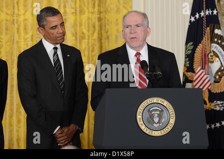 Washington, District of Columbia, États-Unis Le 7 janvier 2013. La Maison Blanche- Washington DC..Le Président Barack Obama nomme John Brennan pour diriger la CIA. Credit : Christy Bowe/Globe Photos/ZUMAPRESS.com/Alamy Live News Banque D'Images