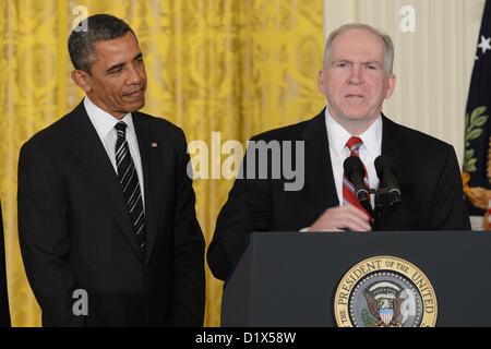 Washington, District of Columbia, États-Unis Le 7 janvier 2013. La Maison Blanche- Washington DC..Le Président Barack Obama nomme John Brennan pour diriger la CIA. Credit : Christy Bowe/Globe Photos/ZUMAPRESS.com/Alamy Live News Banque D'Images