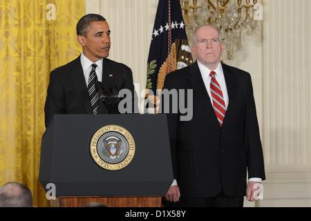 Washington, District of Columbia, États-Unis Le 7 janvier 2013. La Maison Blanche- Washington DC..Le Président Barack Obama nomme John Brennan pour diriger la CIA. Credit : Christy Bowe/Globe Photos/ZUMAPRESS.com/Alamy Live News Banque D'Images