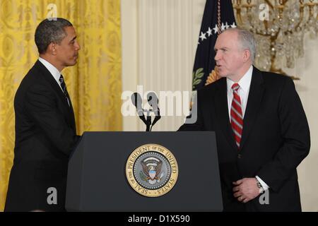 Washington, District of Columbia, États-Unis Le 7 janvier 2013. La Maison Blanche- Washington DC..Le Président Barack Obama nomme John Brennan pour diriger la CIA. Credit : Christy Bowe/Globe Photos/ZUMAPRESS.com/Alamy Live News Banque D'Images