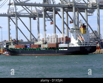 Stockholm Vega chargement et déchargement au port de Rotterdam harbour Amazone Banque D'Images