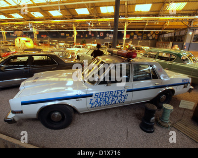 Musée Automobile Reims Champagne 1981 Dodge Diplomat voiture de police, le shérif Lafayette, Louisiane Banque D'Images