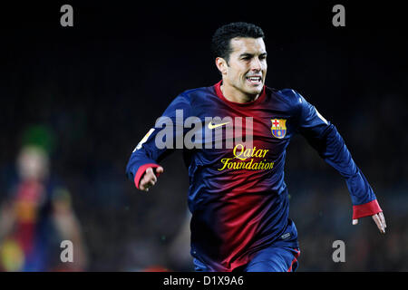 Pedro Rodriguez (Barcelone), 6 janvier 2013 - Football / Soccer : espagnol 'Liga Espanola' match entre FC Barcelona RCD Espanyol 4-0 au Camp Nou à Barcelone, Espagne. (Photo par D. Nakashima/AFLO) Banque D'Images