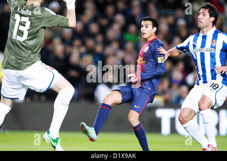 Pedro Rodriguez (Barcelone), 6 janvier 2013 - Football / Soccer : espagnol 'Liga Espanola' match entre FC Barcelona RCD Espanyol 4-0 au Camp Nou à Barcelone, Espagne. (Photo par D. Nakashima/AFLO) Banque D'Images