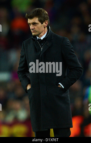 Tito Vilanova coach (FC Barcelone), au cours de la Liga match de foot entre FC Barcelone et du RCD Espanyol, au Camp Nou à Barcelone, en Espagne, dimanche, 6 janvier 2013. Foto : S.Lau Banque D'Images