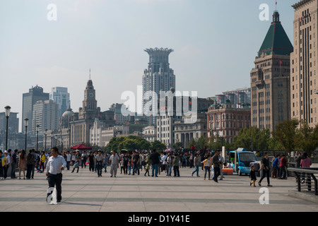 Vue sur le Bund, le front de mer historique de Shanghai Banque D'Images