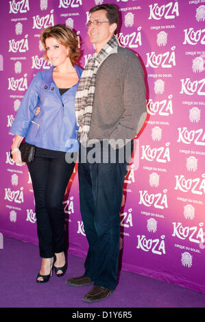 Londres, UK - 8 janvier 2013 : Natasha Kaplinsky arrive à la première européenne du Cirque du Soleil's dernier spectacle KOOZA au Royal Albert Hall. Banque D'Images