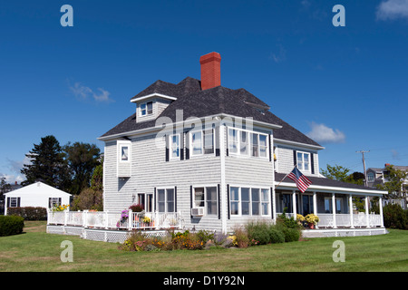 Maison en bois typique de la Nouvelle-Angleterre dans Moody Beach, Maine, USA. Banque D'Images