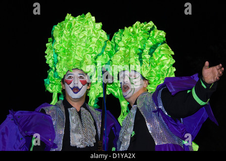 La scène Murguistas uruguayenne pendant le Carnaval de Montevideo, Uruguay, en février 2007 Banque D'Images