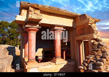 Arthur Evans reconstruction de Palais Minoen de Knossos, Crète site archéologique Banque D'Images