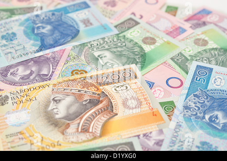 Le papier-monnaie polonaise. Banque D'Images