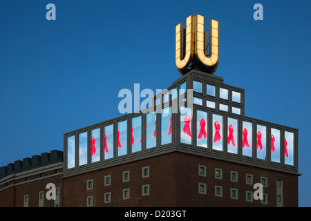 Vol d'installation photos de A. Winkelmann, U Tower, Dortmunder U, ancien entrepôt de la brasserie Dortmunder Union européenne, Dortmund Banque D'Images