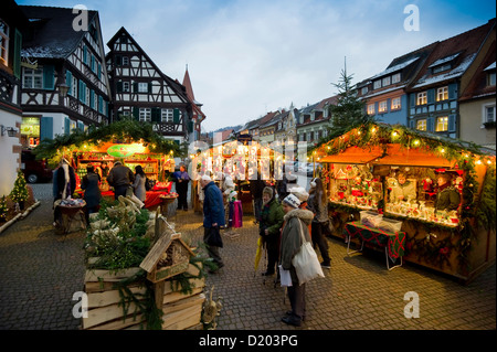 Marché de Noël, Gengenbach, Forêt Noire, Bade-Wurtemberg, Allemagne Banque D'Images