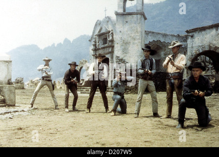 Die Glorreichen Sieben Magnificent Seven, le 'Die Glorreichen Sieben' *** *** Légende Locale 1960 -- Banque D'Images