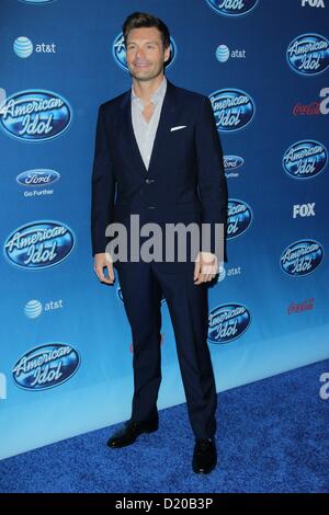 9 janvier 2013 - Los Angeles, Californie, États-Unis - Ryan Seacrest assiste à FOX's ''American Idol'' Premiere saison12 le 9 janvier 2013 à Royce Hall de l'UCLA, Los Angeles, CA.USA.(Image Crédit : © TLeopold ZUMAPRESS.com)/Photos/Globe Banque D'Images